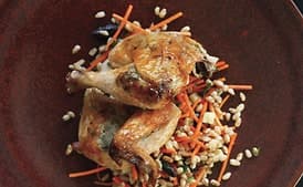Roasted Cornish Hens with Black-Olive Butter