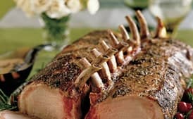 Roasted Double Rack of Pork with Morel Mushroom Pan Sauce