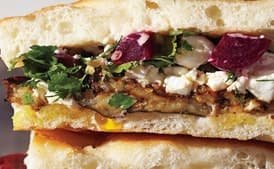 Roasted Eggplant and Pickled Beet Sandwiches