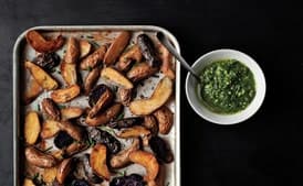 Roasted Fingerling Potatoes with Chive Pesto