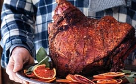 Roasted Fresh Ham with Citrus and Rye