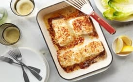 Roasted Garlic and Parmesan Baked Halibut
