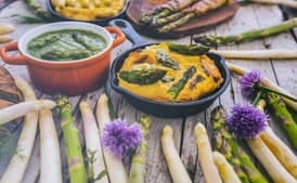 Roasted Green and White Asparagus