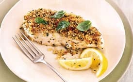 Roasted Halibut with Walnut Crust