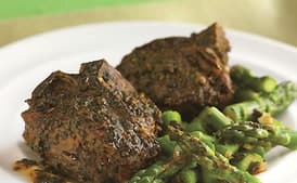 Roasted Lamb Chops with Charmoula and Skillet Asparagus
