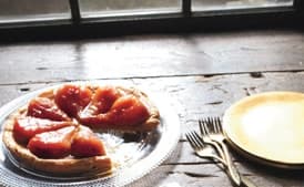 Roasted Pear Tarte Tatin with Brown Sugar-Balsamic Swirl Ice Cream