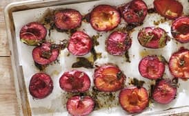 Roasted Plums With Tahini Dressing