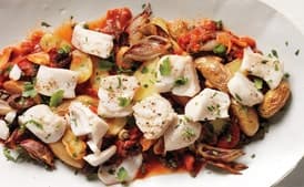 Roasted Potatoes and Haddock Puttanesca