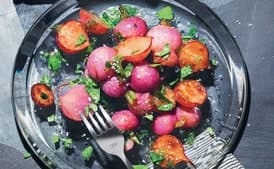 Roasted Radishes with Brown Butter, Lemon, and Radish Tops