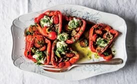 Roasted Red Peppers and Cherry Tomatoes With Ricotta