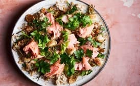 Roasted Salmon with Celery and Bulgur Salad