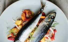 Roasted Sardines with Carrot-Fennel Slaw