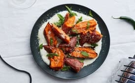 Roasted Sweet Potatoes with Chile Yogurt and Mint