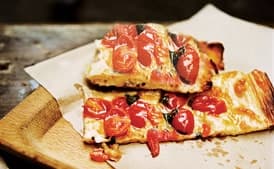 Roman Style Pizza with Roasted Cherry Tomatoes