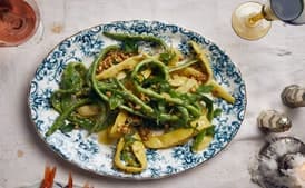 Romano Beans with Mustard Vinaigrette and Walnuts