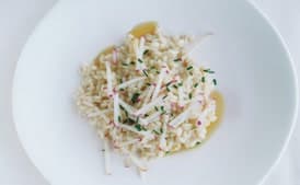 Romano Risotto with Radishes
