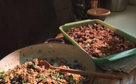 Rosemary Bread Stuffing with Speck, Fennel, and Lemon