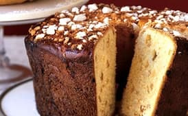 Saffron Panettone with Crushed Sugar Topping