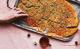 Saffron–Rose Water Brittle with Pistachios and Almonds