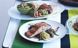 Salmon "Bulgogi" with Bok Choy and Mushrooms