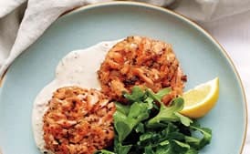Salmon Cakes
With Arugula Salad