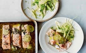 Salmon Confit with Lime, Juniper, and Fennel