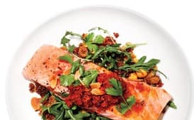 Salmon, Red Quinoa, and Arugula Salad