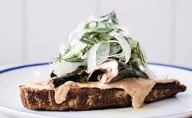 Sardine Toasts With Tomato Mayonnaise and Fennel