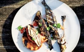 Sardines with Grilled Bread and Tomato