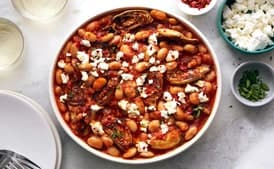 Saucy Beans and Artichoke Hearts with Feta