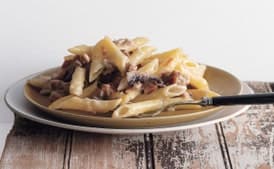 Sausage and Mushroom Penne Gratin