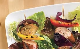 Sausage, Sourdough, and Bell Pepper Spiedini