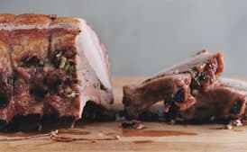 Sausage-Stuffed Rack of Pork with Sage