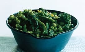 Sauteed Broccoli Rabe and Peas.