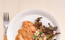 Sauteed Chicken Breasts with Pear, Bell Pepper, and Cilantro Salsa