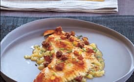 Sautéed Fillet of Skate with Caramelized Apples and Chicken Liver