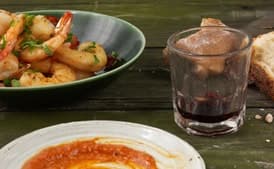 Sautéed Shrimp and Hazelnut Romesco