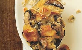 Savory Bread Pudding with Mushrooms and Parmesan Cheese
