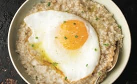 Savory Oatmeal with a Basted Egg