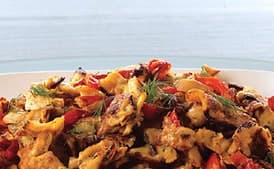 Savory Red Pepper and Onion Matzo Brei