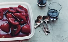 Scarlet Poached Pears