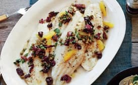 Sea Bass With Citrus-Olive-Caper Sauce