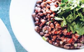 Sea Island Red Peas with Celery Leaf Salad