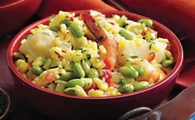 Seafood Paella with Edamame