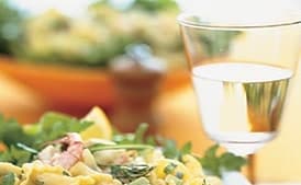 Seafood Pasta with Lemon-Saffron Herb Dressing