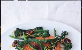 Seared Arctic Char with Broccolini, Olives, and Garlic