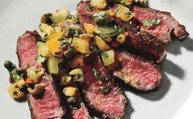 Seared Rib Eye Steak with Tomato-Caper Relish