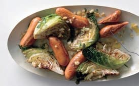 Seared Savoy Cabbage with Mixed Sausages