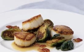 Seared Scallops with Brussels Sprouts and Bacon