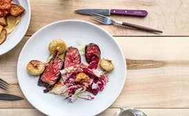 Seared Steak With Cipolline Onions And Radicchio